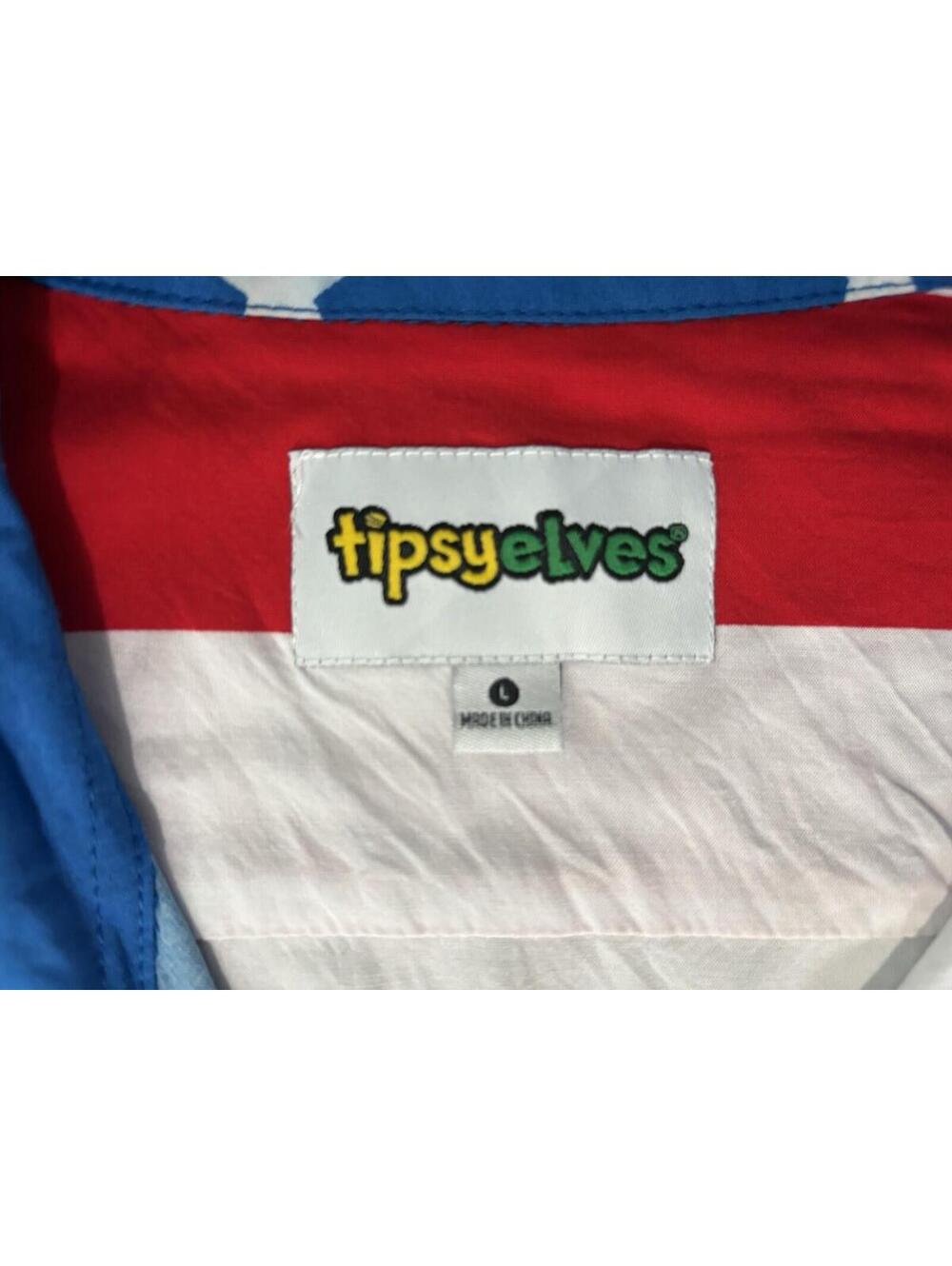 Tipsy Elves Large American Flag Button Down Shirt Memorial Day Fourth of July - Picture 6 of 10